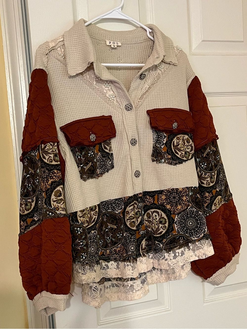 POL Mix N Match A-Line Jacket Oatmeal Brick EUC - Size S